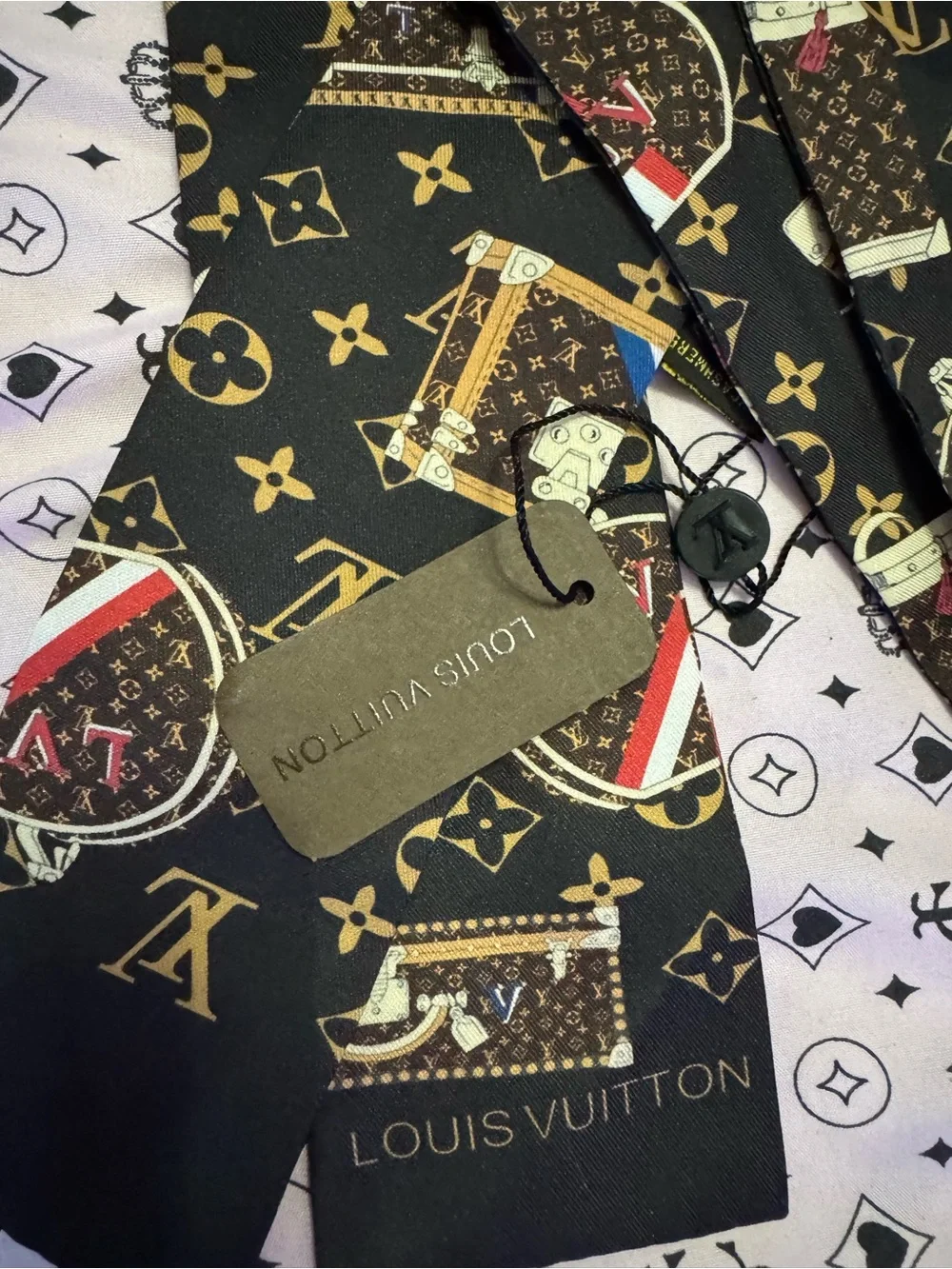 Louis Vuitton Black and Gold Monogram Trunk Motif Blazer